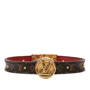 Pre-Loved Louis Vuitton Monogram and Calfskin LV Circle Reversible Bracelet